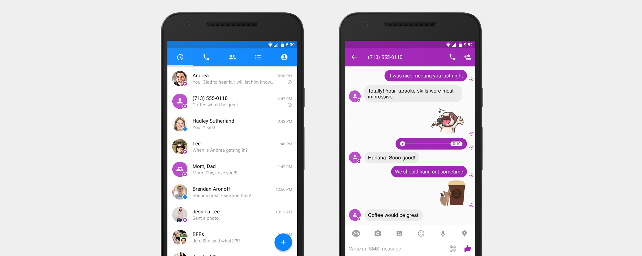 SMS in Messenger
